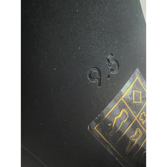 JEFFREY CAMPBELL CHEEKY O PEEP TOE BLACK PATENT HEELS SLIDE SIZE 9.5 - Picture 8 of 9